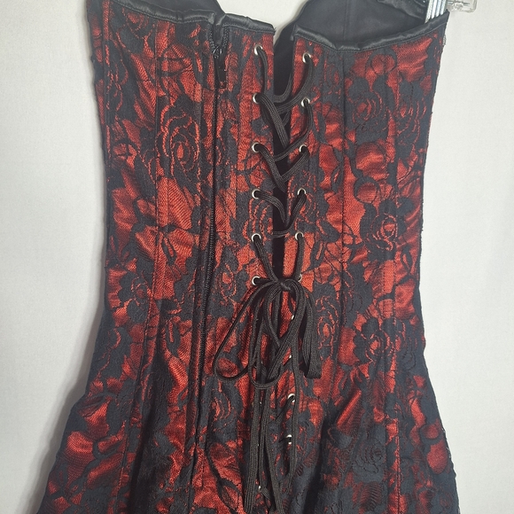 Daisy Corsets Womens Lavish Lace Corset Dress Red & Black Lace Small - Picture 6 of 7